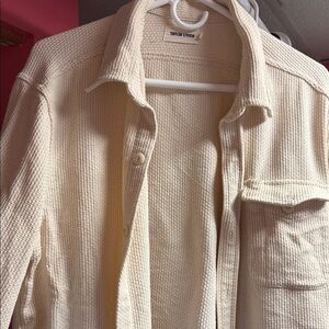 Taylor Stitch Men's Textured Cream Sashiko Button Down Shirt
